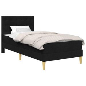 vidaXL Okvir kreveta s madracem Crna 90 x 190 cm Tkanina