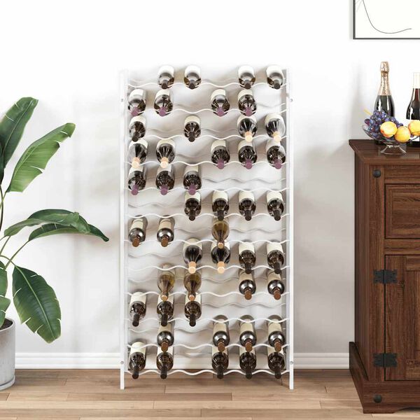 vidaXL Stalak za vino za 72 boce bijeli metalni