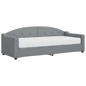 vidaXL Dnevni krevet s madracem svjetlosivi 80 x 200 cm od tkanine