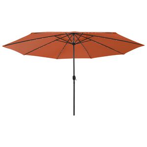 vidaXL Vrtni suncobran s LED svjetlima 400 cm terakota