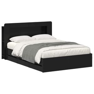 vidaXL Okvir kreveta s pohranom Crna 150 x 200 cm Konstruirano drvo