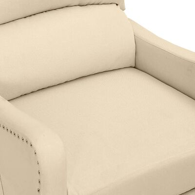 vidaXL Masažna fotelja na podizanje od tkanine krem