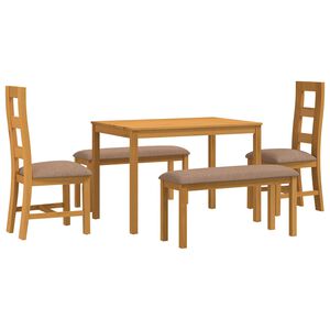 vidaXL Blagovaonski set 5 kom. Siva Čvrsto Hrastovo Drvo