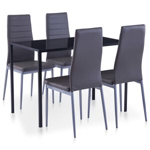 vidaXL Petodijelni blagovaonski set sivi