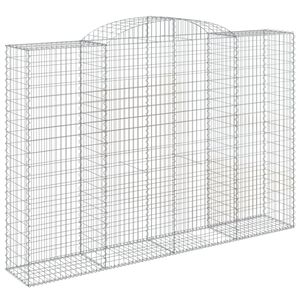 vidaXL Gabionska ko&scaron;ara s lukom 300x50x200/220 cm pocinčano željezo