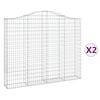 vidaXL Lučne gabionske ko&scaron;are 2 kom 200x30x160/180cm pocinčano željezo