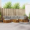vidaXL Setovi sofa 9 pcs Prirodna i svijetlo siva Čvrsto drvo akacije