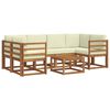 vidaXL Set vanjskih sofa s jastukom 7 pcs Prirodna i krem