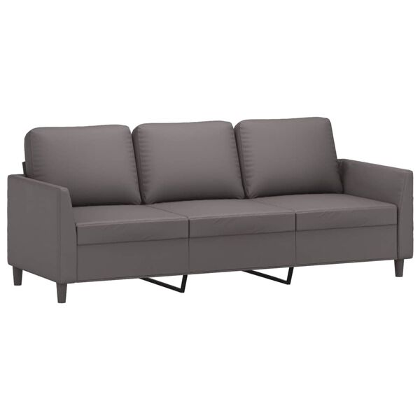 vidaXL 2-dijelni set sofa s jastucima sivi od umjetne kože
