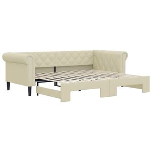 vidaXL Dnevni krevet na razvlačenje krem 90 x 200 cm od umjetne kože