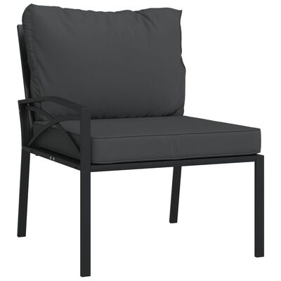 vidaXL Vrtne stolice sa sivim jastucima 2 kom 62 x 75 x 79 cm čelične