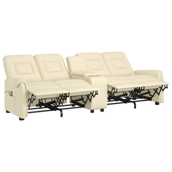 vidaXL Masažni četverosjed s držačem čaša krem