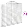vidaXL Lučne gabionske ko&scaron;are 3 kom 200x30x180/200cm pocinčano željezo