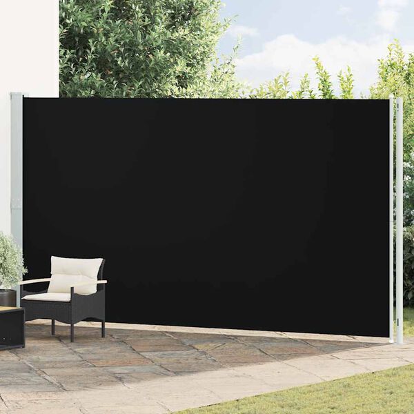 vidaXL Uvlačiva bočna tenda za terasu 220 x 600 cm crna