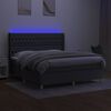 vidaXL Krevet box spring s madracem LED tamnosivi 160x200 cm tkanina