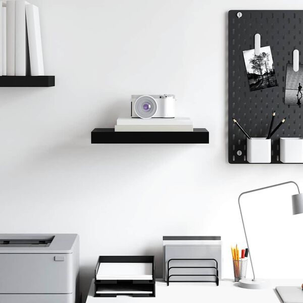 vidaXL Plutajuća zidna polica crna 40 x 23 x 3,8 cm MDF