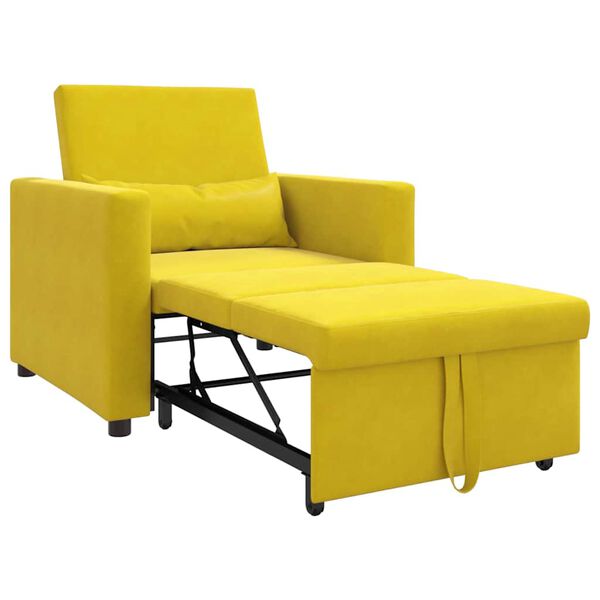 vidaXL Sofa na razvlačenje Singl Žuta 90 x 165 x 87 cm Bar&scaron;un