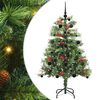 vidaXL Umjetno božićno drvce S LED lampica Zelena 150 cm PVC i metal