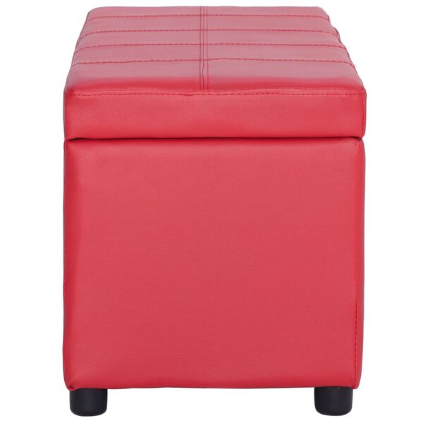 vidaXL Klupa s pretincem za pohranu od umjetne kože 116 cm crvena