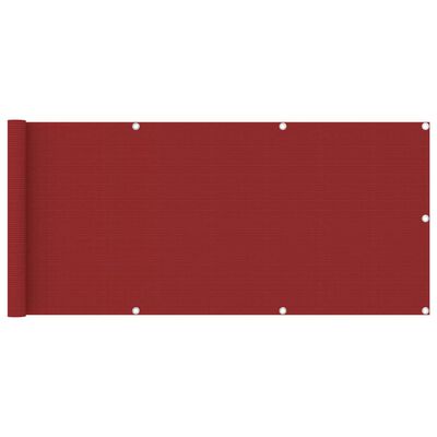 vidaXL Balkonski zastor crveni 75 x 400 cm HDPE