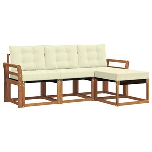 vidaXL Set vanjskih sofa s jastukom 4 pcs Prirodna i krem