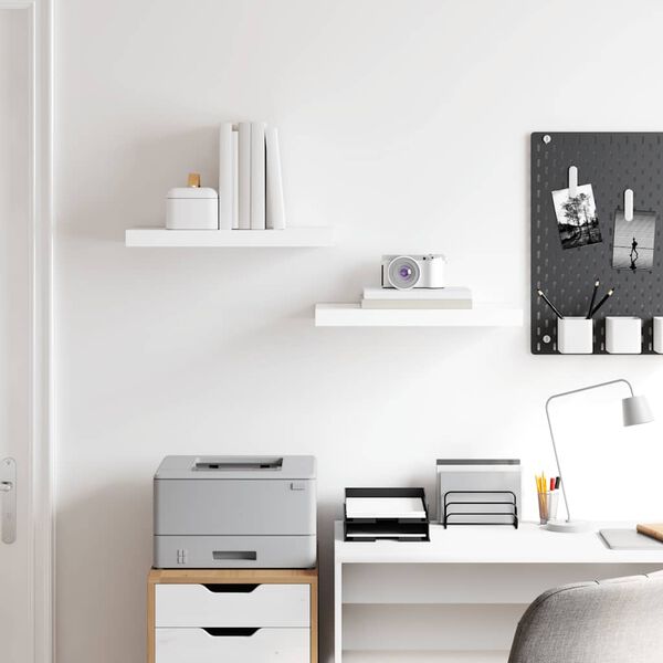 vidaXL Plutajuće zidne police 2 kom sjajne bijele 50 x 23 x 3,8 cm MDF