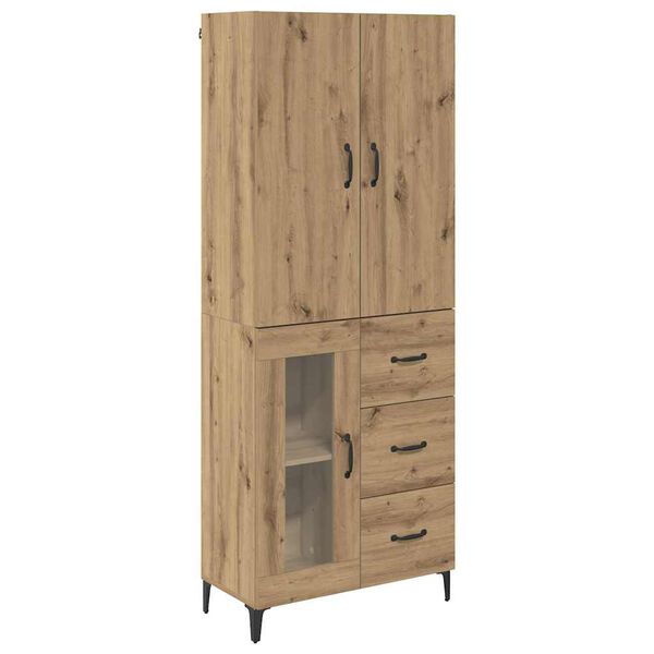 vidaXL Highboard Umjetnički hrast 69,5 x 34 x 180 cm Konstruirano drvo