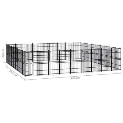 vidaXL Vanjski kavez za pse čelični 74,65 m²