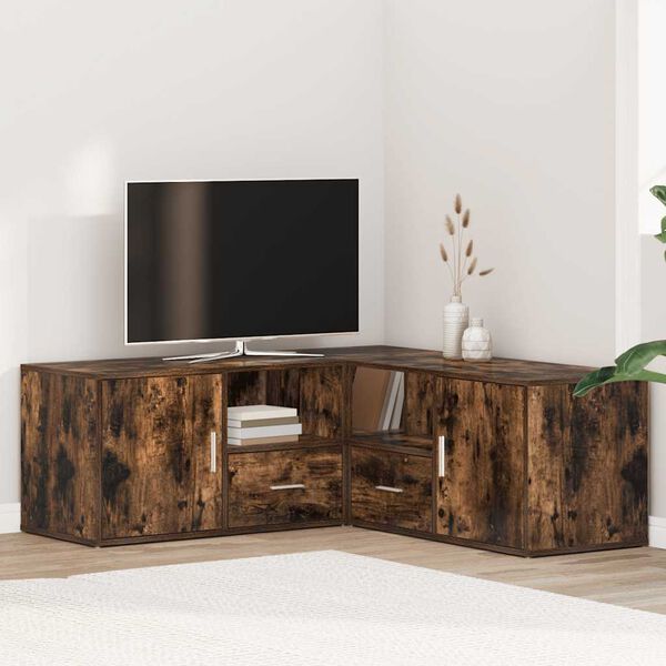 vidaXL Kutni ormarić boja dimljenog hrasta 200x40x45 konstruirano drvo