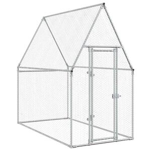 vidaXL Kavez za koko&scaron;i srebrni 200 x 100 x 190 cm od pocinčanog čelika