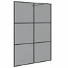 vidaXL Zid za walk-in tu&scaron; Crna 140 x 195 cm Staklo otporno na udarce