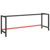 vidaXL Okvir za radni stol mat crni i mat crveni 220x57x79 cm metalni