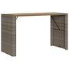 vidaXL Vrtni barski stol s drvenom pločom sivi 185x80x110 cm poliratan