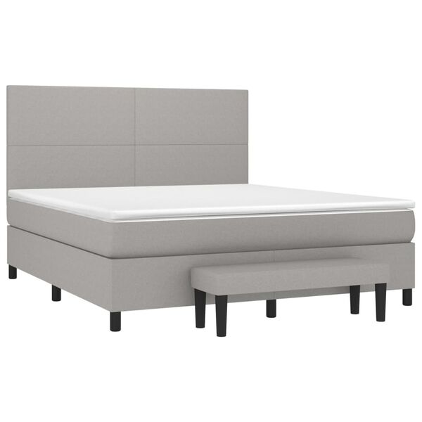 vidaXL Krevet box spring s madracem svjetlozeleni 160x200 cm tkanina