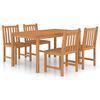 vidaXL Vrtni blagovaonski set od 5 dijelova 150 x 90 cm masivno tikovino drvo