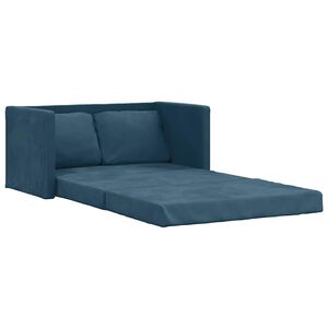 vidaXL Podni kauč na razvlačenje 2-u-1 plavi 122x204x55 cm bar&scaron;unasti