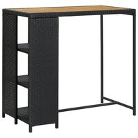 vidaXL Barski stol sa stalkom za pohranu crni 120x60x110 cm poliratan
