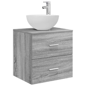 vidaXL Umivaonik s montiranjem na zid Siva Sonoma 49,5 x 35 x 63 cm