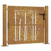 vidaXL Vrtna vrata 100x75 cm Corten čelik dizajn od bambusa