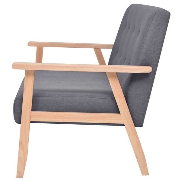 vidaXL Dvosjed od tkanine tamnosivi