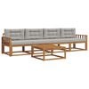 vidaXL Set vanjskih sofa 5 kom. Prirodna i svijetlo siva