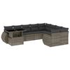 vidaXL 10-dijelni set vrtnih sofa od poliratana s jastucima sivi