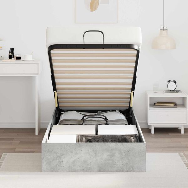 vidaXL Otomanski krevet s pohranom Betonski sivi 193 x 120 x 25 cm