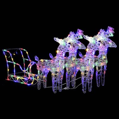 vidaXL Ukrasni božićni sobovi i saonice 240 LED žarulja akrilni