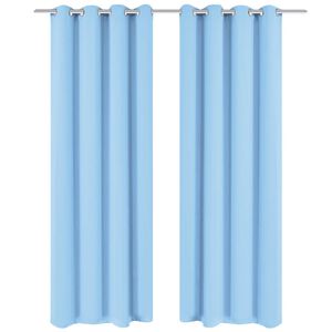 vidaXL Zavjesa za Zamračivanje s Metalnim Prstenovima 2 kom 135x175 cm Tirkizna