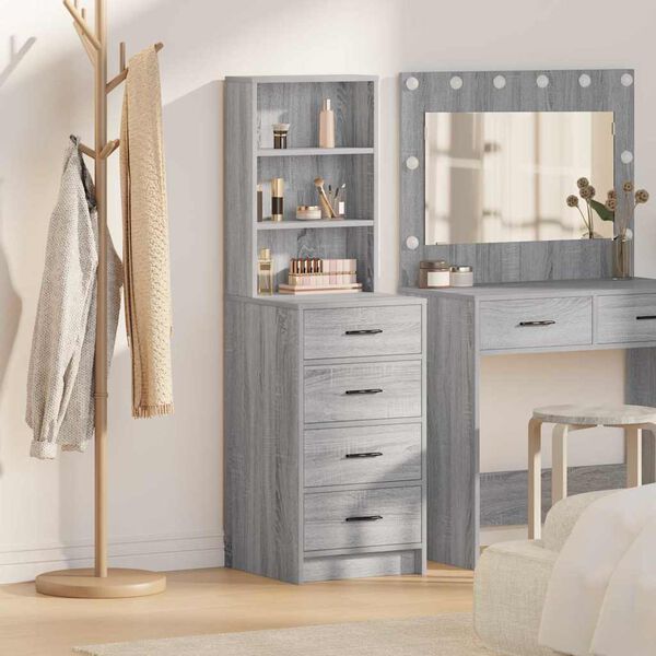 vidaXL Highboard Sivi hrast sonoma 40 x 41 x 135 cm Konstruirano drvo