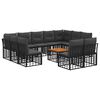vidaXL Set vanjskih sofa 12 pcs Crna i tamno siva Poliester