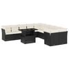 vidaXL 11-dijelni set vrtnih sofa od poliratana s jastucima crni