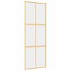 vidaXL Klizna vrata zlatna 76x205 cm prozirno staklo ESG i aluminij