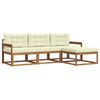 vidaXL Set vanjskih sofa s jastukom 4 pcs Prirodna i krem
